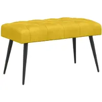vidaXL Bank met knopen tufting Geel 80 x 40 x 46 cm Fluweel