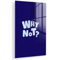 MuchoWow Glasschilderij 120x180 cm - Schilderij acrylglas - Blauw - Why not - Minimalistisch - Foto op glas - Muurdecoratie woonkamer - Wanddecoratie slaapkamer - Schilderijen
