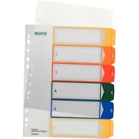 Leitz PC Printbare Index 1292 A4 Maxi Veelkleurig 6 Tabs 11-gaats Polypropyleen 1 tot 6