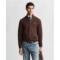 Gant Regular Fit Gebreide trui ritssluitingbruin, Melange