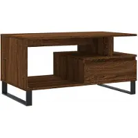 vidaXL Salontafel 90x49x45 cm bewerkt hout bruineiken