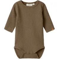 Lil´ Atelier BABY romper - bruin Jongens Stretchkatoen Ronde hals - maat 80