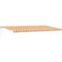vidaXL Uitschuifbare luifel Geel en Oranje 600 × 350 cm