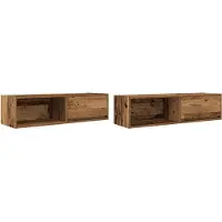 vidaXL Tv-meubels 2 st 100x31x25,5 cm bewerkt hout oud houtkleurig