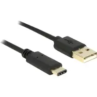 DeLOCK USB-C - USB-A kabel | verguld | USB2.0 | 15W | zwart | 2 meter