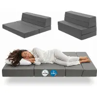 Arensberger opvouwmatras Multifold 90 x 200 cm, 15 cm dik | Opvouwbaar logeerbed | Opvouwmatras voor op de camping | Opvouwbaar logeerbed | Opklapbank | Opvouwbare slaapmatras | Afneembare hoes