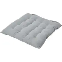 Homescapes stoelkussen – katoenen zitkussen – grijs – 40x40 cm – met lint – voor eetkamer & buitengebruik