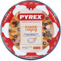 Pyrex Bakvorm Rond Rechte Rand 25cm Glas Transparant transparant Glas
