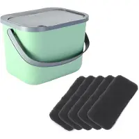 Practic Mini Bini - Afvalbak 6L - met deksel en handvat voor de keuken met 5 filters - licht groen