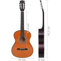 vidaXL Gitaar klassiek beginner en kinderen 3/4 36" lindenhout