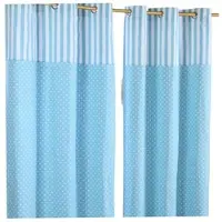 Homescapes gordijnen stippen & strepen blauw set van 2 182 x 137 cm