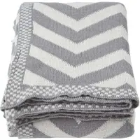 Homescapes Chevron Bedsprei 100% Katoen Grijs 150 x 200 cm