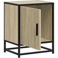 vidaXL Nachtkastje 40x31x50 cm bewerkt hout en metaal sonoma eiken