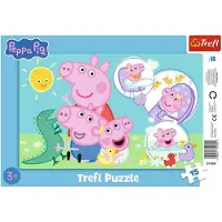 Trefl Peppa Pig Puzzel met Frame, 15 Stukjes - Leuke Peppa