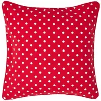 Homescapes kussenhoes in rood met stippen, 100% katoen, 45 x 45 cm