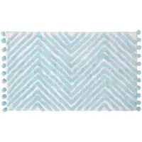 Homescapes badmat lichtblauw met zigzagpatroon - badmat 50 x 80 cm