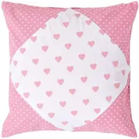 Homescapes Roze Hart Patchwork Kussenhoes 45x45cm