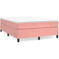 vidaXL Boxspringbed zonder matras 180x220 cm fluweel roze