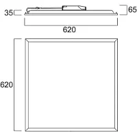 Sylvania LED-inbouwpaneel QUANTUM, wit, 62 x cm, DALI, 26 W, UGR19, IP54 dimbaar, wit / opaal, Werkkamer / Kantoor, metaal
