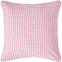Homescapes Gingham katoenen kussenhoes 60 x 60 cm roze