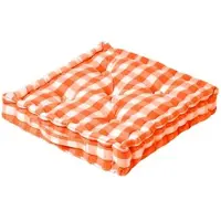 Homescapes Oranje Geruit Zitkussen 40 x 40 cm
