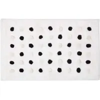 Homescapes badmat zwart-wit stippen, 50 x 80 cm - badkamermat stippen