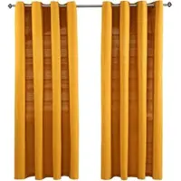 Homescapes Rajput gordijnen set van 2 van katoen, 137 x 137 cm, mosterdgeel