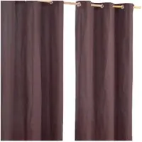 Homescapes gordijnen effen chocolade set van 2 137 x 117 cm