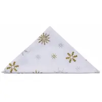 Homescapes Set van 4 witte sneeuwvlok katoenen stoffen servetten