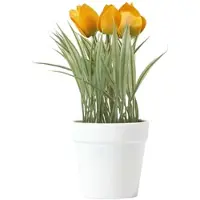 Homescapes kunstbloemen tulpen in witte pot 22 cm hoog, geel