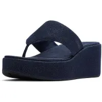 FitFlop Platfforms denim wedge toe-post sandals