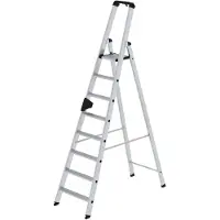 Munk vouwladder - aluminium - enkelzijdige toegang - geribbelde treden - tot 150 kg- nivello ladderschoenen - 8 treden