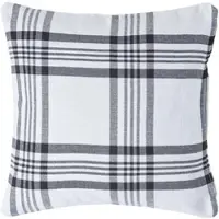Homescapes Kussenhoes van zwart en wit tartan katoen 45 x 45 cm