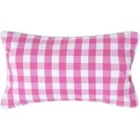Homescapes Roze geruite kussenhoes 30 x 50 cm gemaakt van 100% katoen