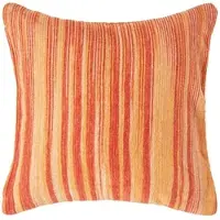Homescapes Terracotta Gestreepte Chenille Kussenhoes 45 x 45 cm