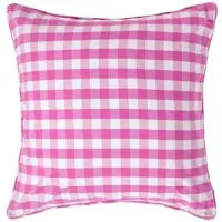 Homescapes Roze geruite kussenhoes 60 x 60 cm gemaakt van 100% katoen