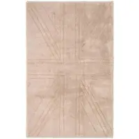 Homescapes 100% katoenen vloerkleed Union Jack effen reliëf mat beige, 50x80 cm