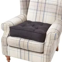 Homescapes Comfortabel fauteuilkussen met velours bekleding - zitkussen zwart, 50 x 50 cm