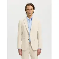 Selected Geweven Wolmix Blazer Heren Wit 44