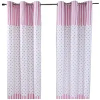 Homescapes gordijnen harten roze wit set van 2 182 x 137 cm