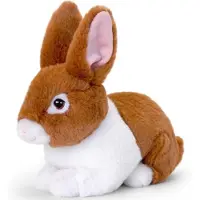 Keel Toys pluche Konijn - knuffeldier - bruin - zittend - 18 cm - knuffel Konijn