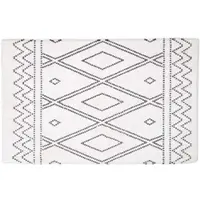 Homescapes badmat boho-stijl zwart en wit, 50 x 80 cm - katoenen badmat