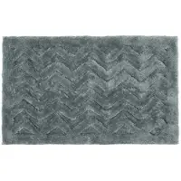 Homescapes grijze Chevron antislip shaggy badmat