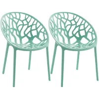 CLP Hope 2er Set stapelbare Tuinstoelen - Weerbestendig & UV-bestendig - Kunststof Stoelen met Armleuningen - Modern Design - lichtgroen