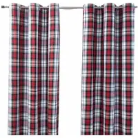 Homescapes MacDuff Tartan ooggordijnen set van 2 100% katoen, 182 x 137 cm