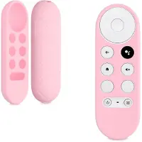 Kwmobile hoes geschikt voor Google Chromecast 2020 4K / Chromecast 2022 HD - Siliconen anti-slip hoes voor afstandsbediening in oudroze