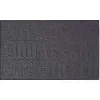 Homescapes - Zwarte PVC deurmat Hallo Dik - duurzaam - antislip