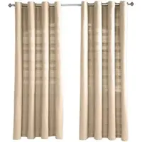 Homescapes gordijnen met oogjes Rajput naturel set van 2, 137 x 137 cm