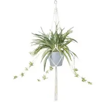 Homescapes Kunstspinplant met macramé hangmand, 95 cm hoog