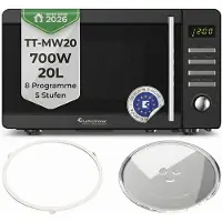 TurboTronic MW20 Vrijstaande Magnetron - Microwave - 20 Liter - Zwart